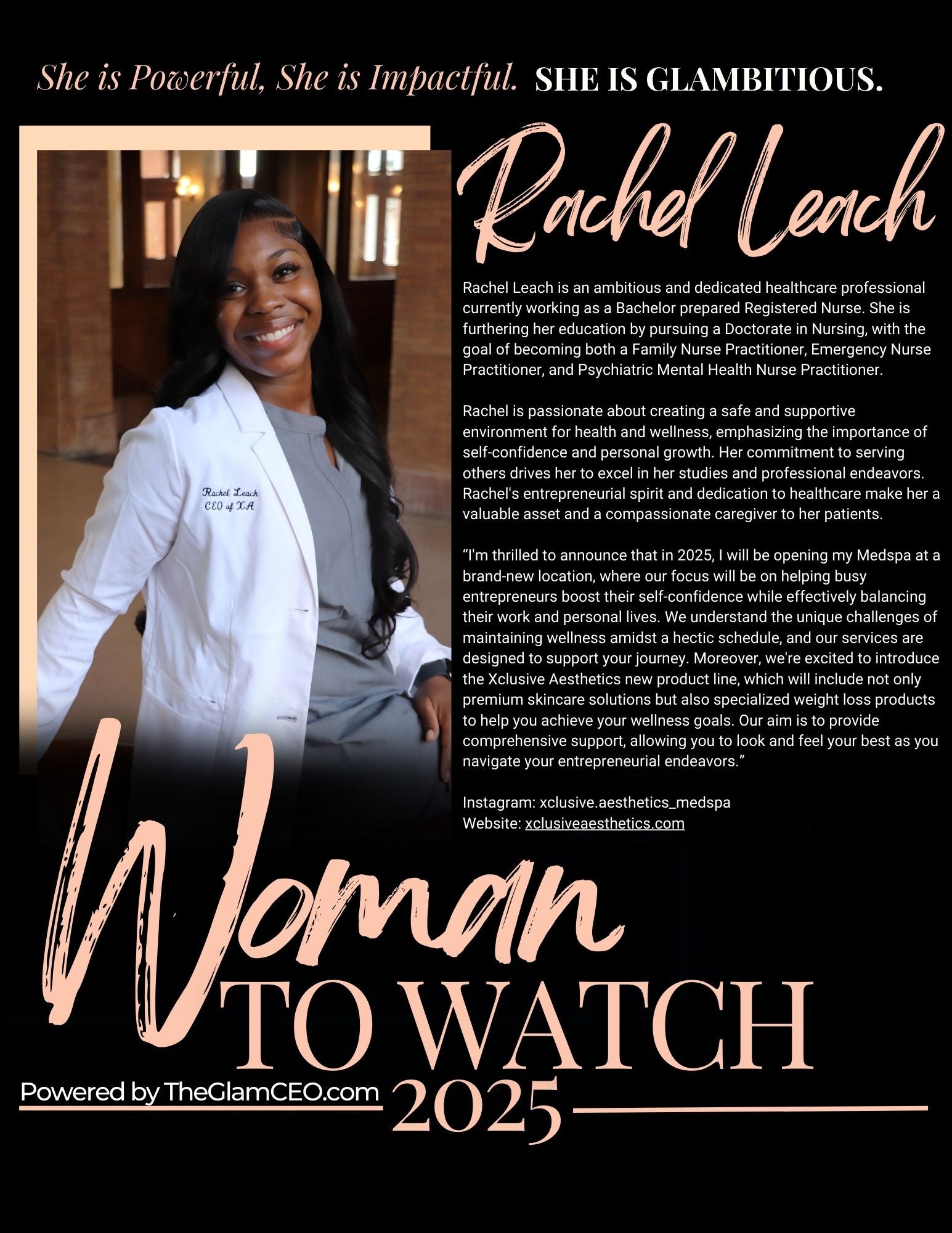 Rachel Leach Singer Rachel Leach is a 2025 Woman to Watch! – GLAMBITIOUS®️