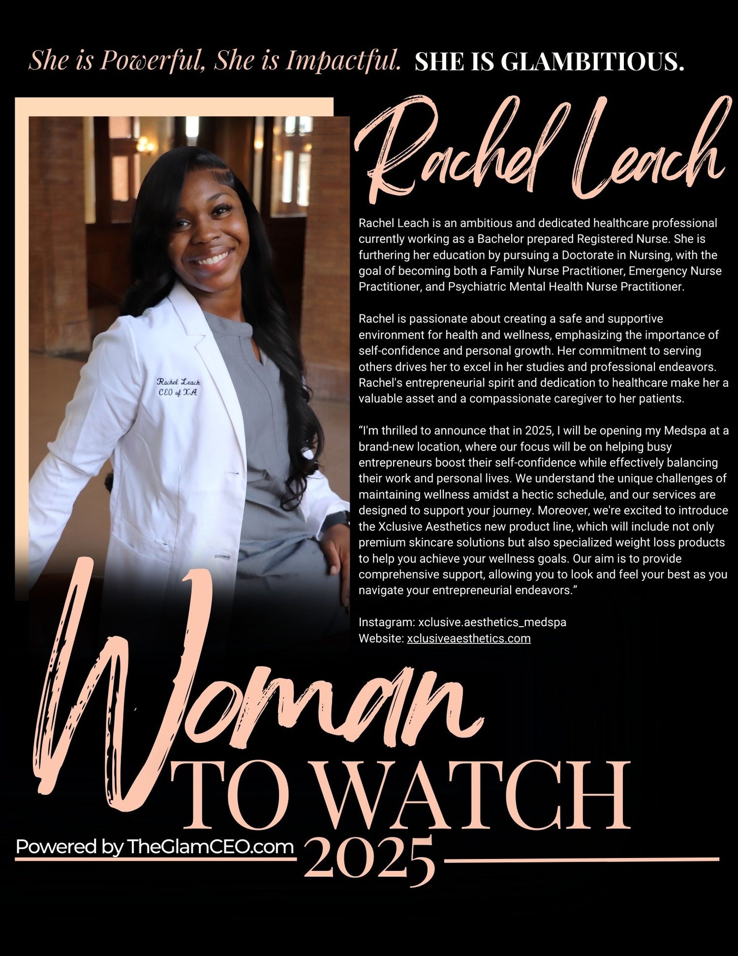 Rachel Leach is a 2025 Woman to Watch! – GLAMBITIOUS®️